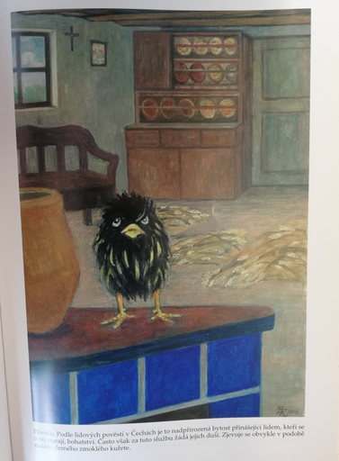 Plivník v podobě černého kuřete, fotografie ilustrace Evy Kramarzové ke knize Karel Jaromír Erben: Bájesloví slovanské. Autor: Naďa Vaverová.
