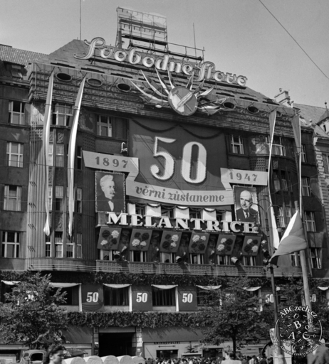 Melantrich (Svobodné slovo), 50.výročí založení, 1947. ČTK/Autor neznámý.