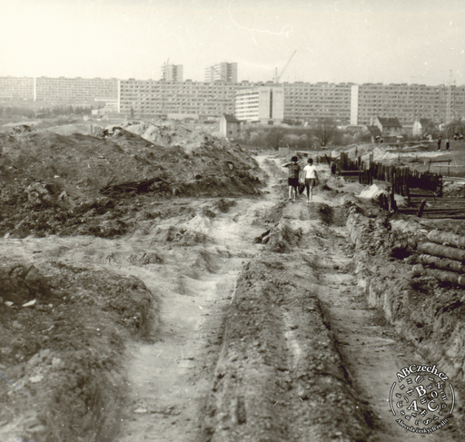 Výstavba sídliště Lesná v Brně, 1968. UPM. Autor: K. O. Hrubý.
